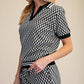 Collar Neck Short-Sleeve Polo Top