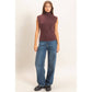 Sleeveless High Neck Knit Top