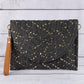 Straw Woven Gold Accents Clutch Bag