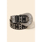 Rhinestone Buckle Grommet Belt