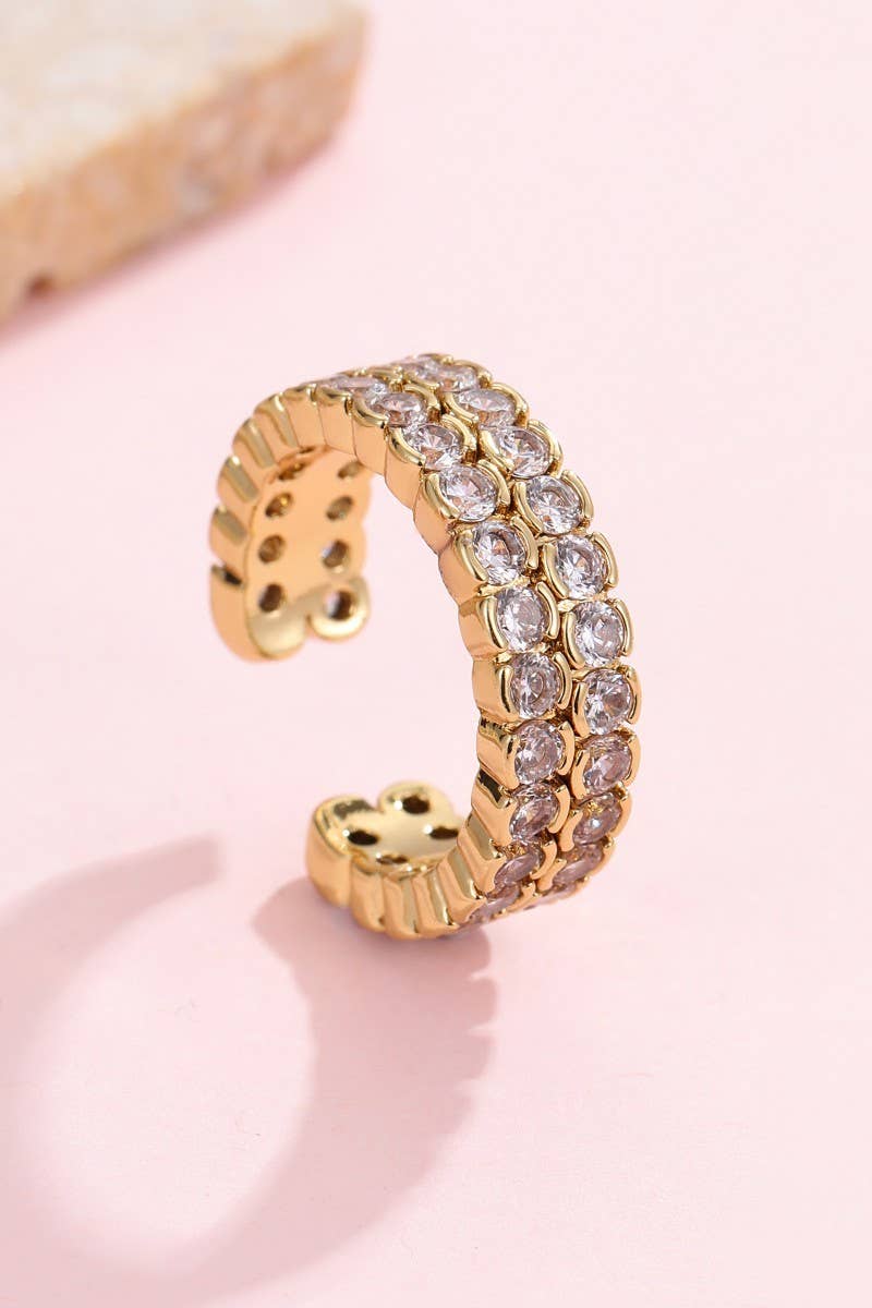 Baguette rhinestone cocktail eternity band Ring | 40R143