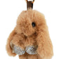 Bling Bunny Rabbit Soft Fur Plush Doll Keychain