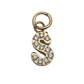 Gold Pavé Set CZ Initial Letter Charms