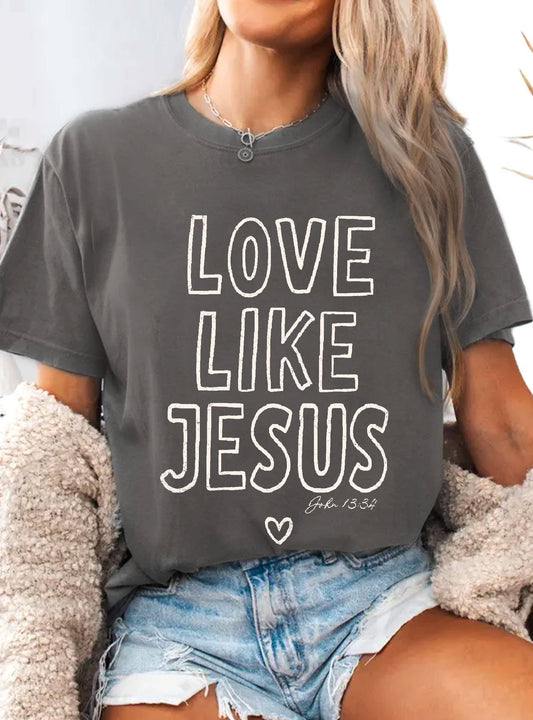 LOVE LIKE JESUS PUFF JOHN 13:34 GRAPHIC TSHIRTS