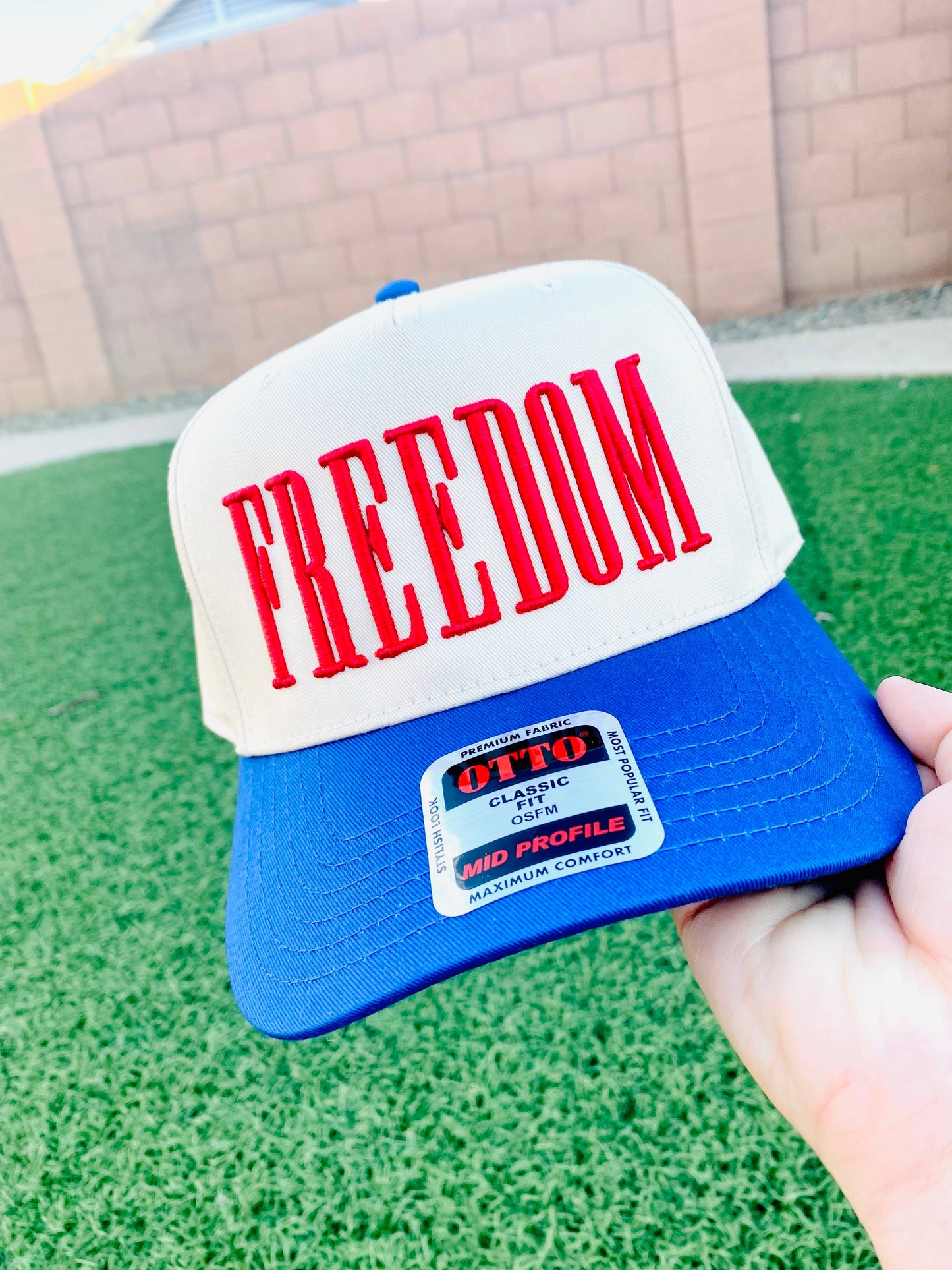 Freedom USA 3D Puff Trucker Hat | Patriotic Embroidered Cap
