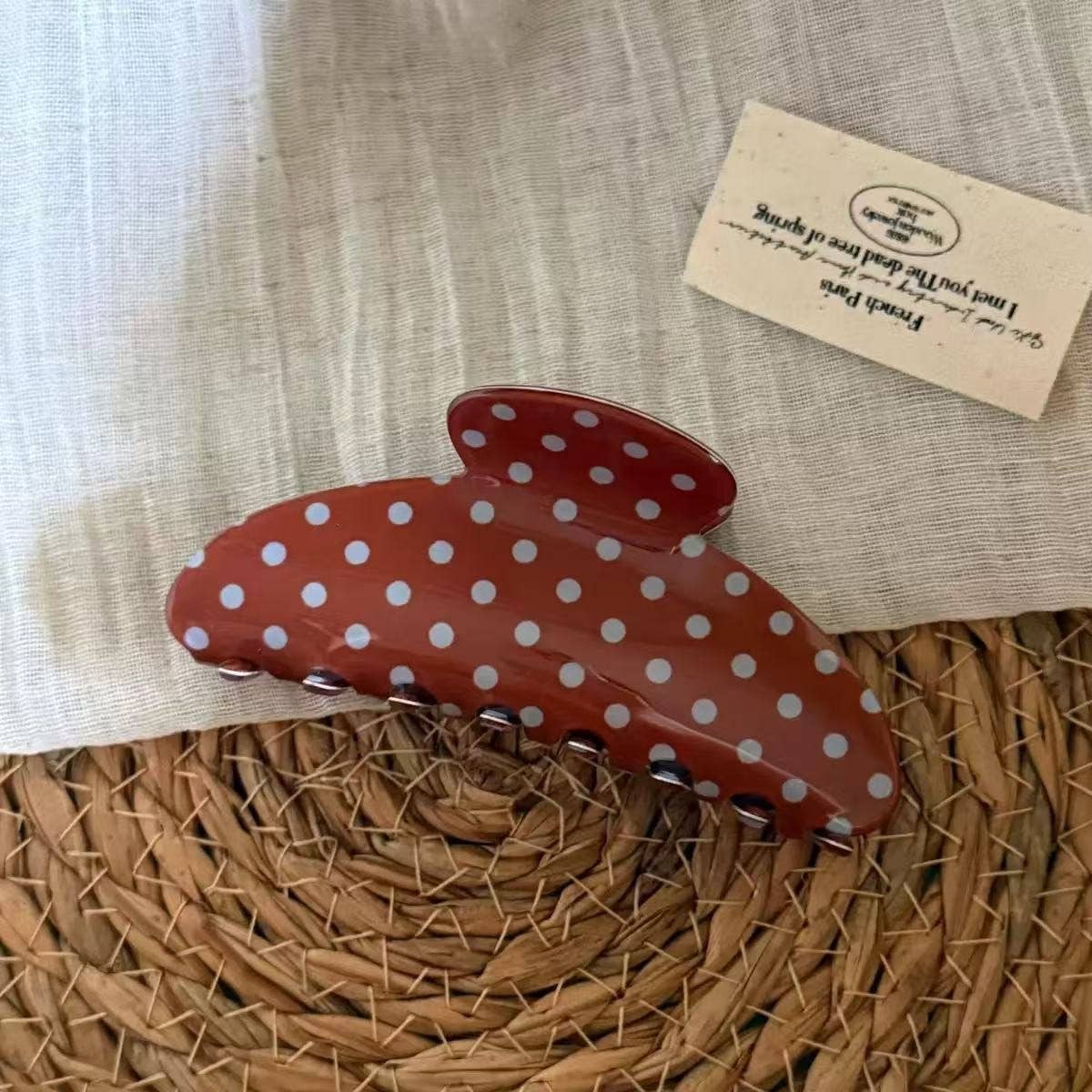 Retro Polka Dot French Style Hair Claw Clips | 40H1202