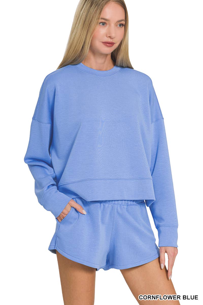 Scuba Sweatshirts & Shorts 2PC Set SI-27476 Zenana