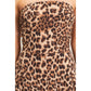 Leopard Print Strapless Jumpsuit