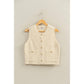 Textured Button-Front Vest With Pocket