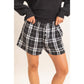 Plaid Shorts With Button Front