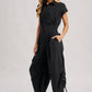 BUTTON DOWN UTILITY SHIRTING JUMPSUIT
