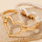 Hammered Heart Coil Spring Hook Bangle Bracelet