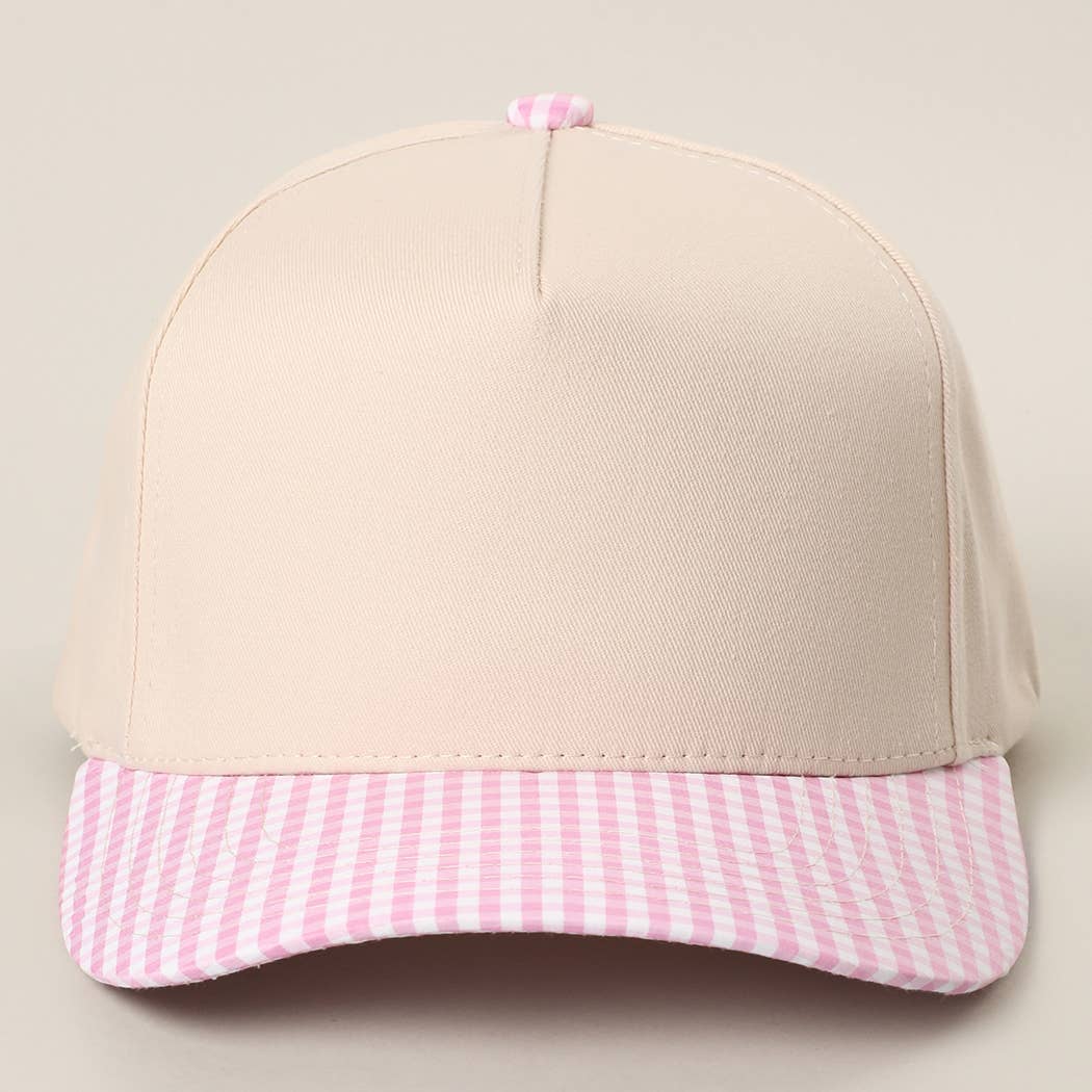 Small Gingham Check Two-Tone Trucker Hat