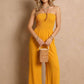 Smocked Strapless Jumpsuit