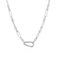 18K Gold Stainless Steel Mixed Link Carabiner Necklace