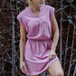 D021237-Sleeveless Mineral Washed Cotton Mini Dress