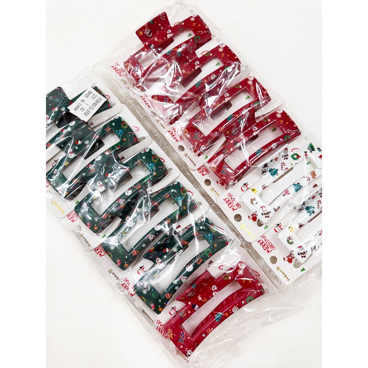 Christmas Design Cut out Rectangle Hair Claw