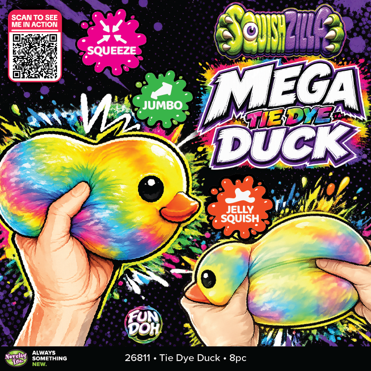 Fun Doh MEGA Squishy Tie Dye Duck Toy Variety - 8/Display