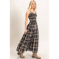 Plaid Smocked Maxi Dress