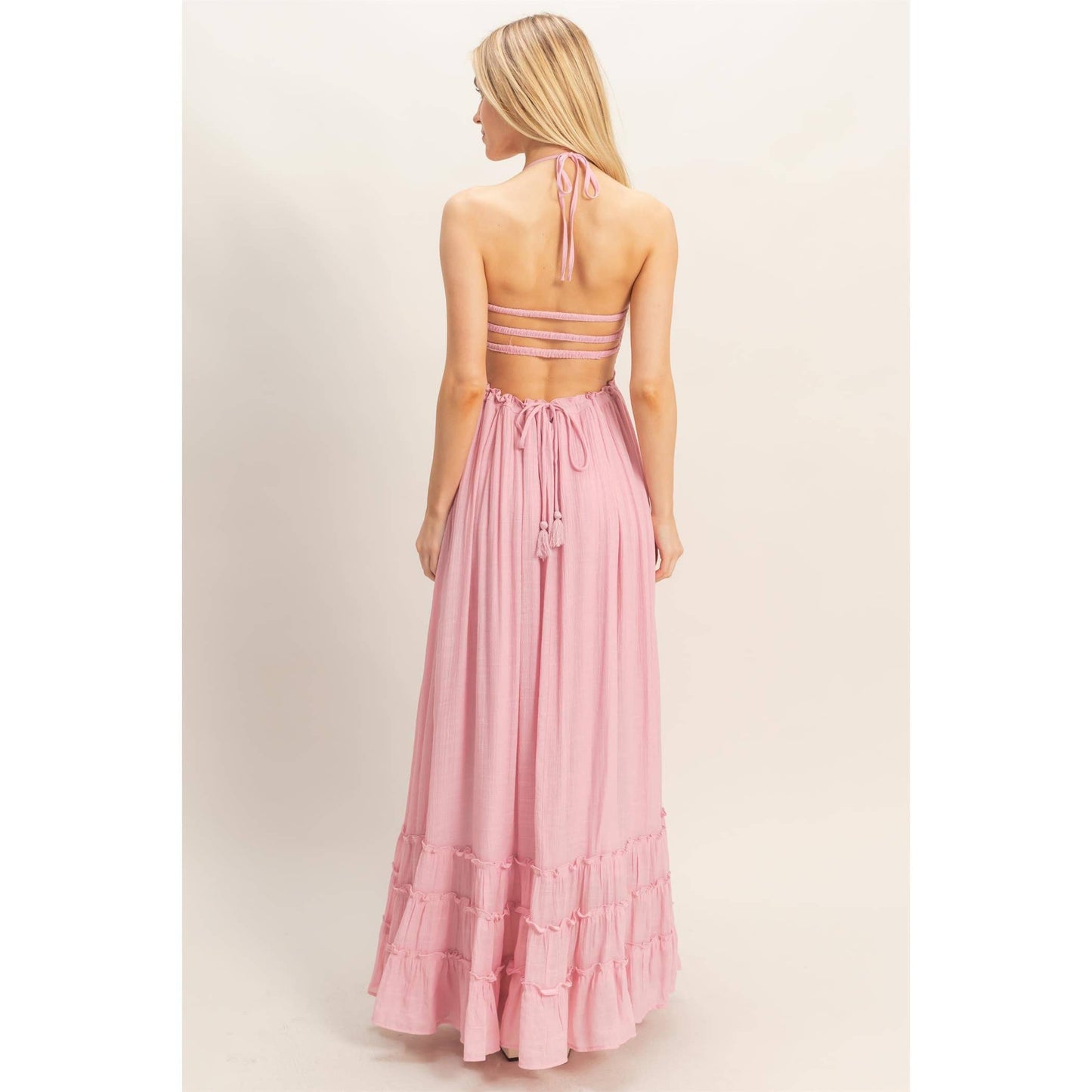 Smocked Halter Maxi Dress