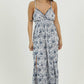 B5957-A987 V NECK JUMPSUIT WITH SLIT LEG DETAILS