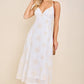 Eyelet Embroidered Spaghetti Strap Midi Dress