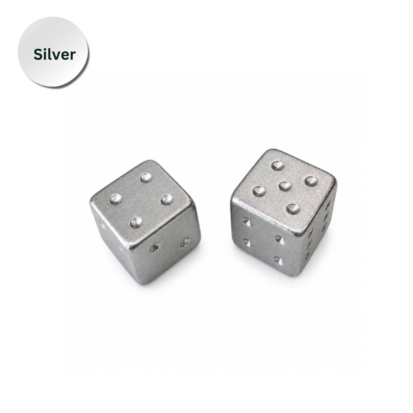 Gold and Silver Luxe Solid Metal Mahjong Dice Gift Ready