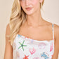 Seashell Coastal Print Slip Midi Dress