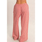 Gingham Drawstring Wide-Leg Pants