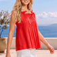 Scarlet Ribbon Pleated Sleeveless Top