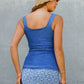 Stretch Denim Square Neck Top