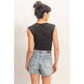 Ruched Waist Cap Sleeve Top