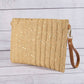 Straw Woven Gold Accents Clutch Bag