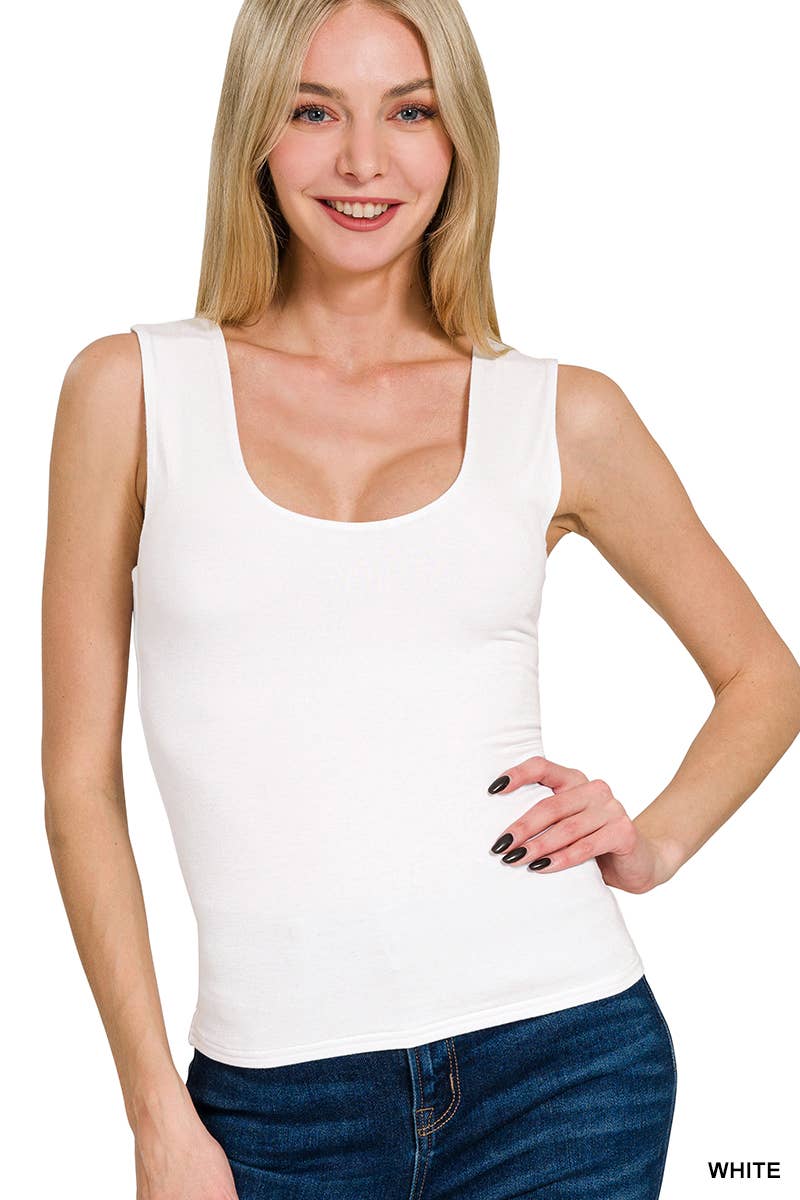 `Double Layer Rayon Tank Top Zenana