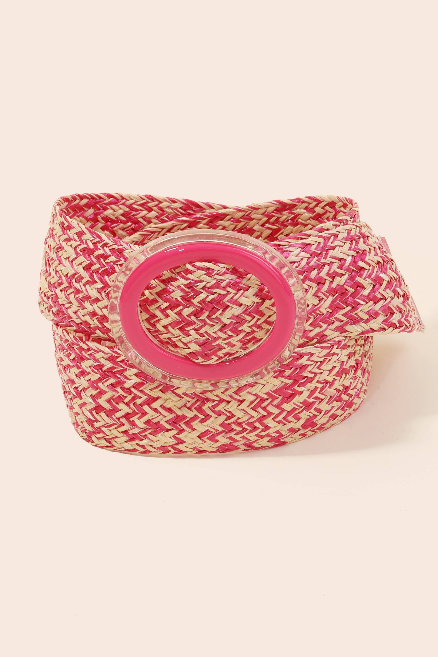 Hoop Buckle Wide Braided Belt