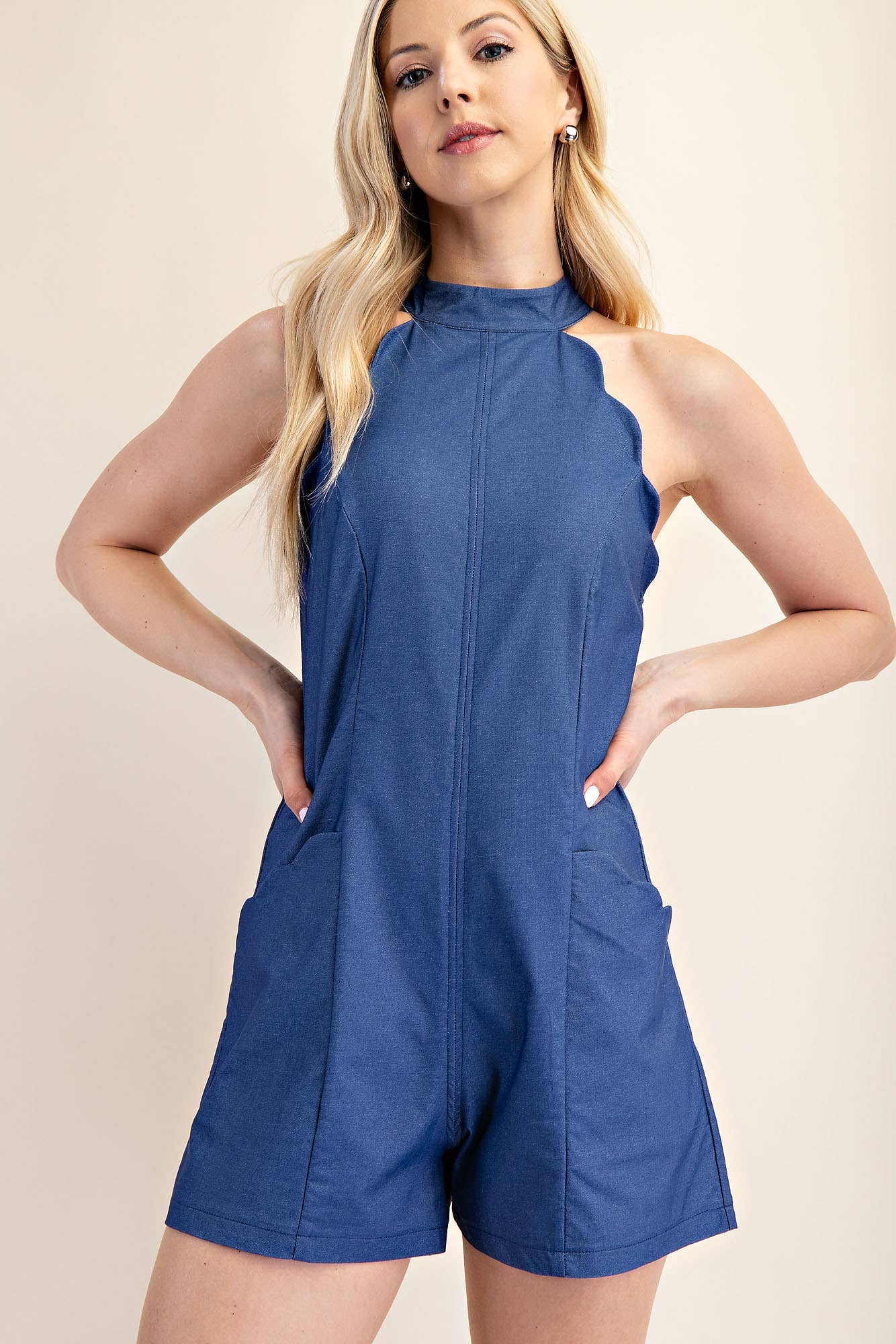 Scallop Halter Romper