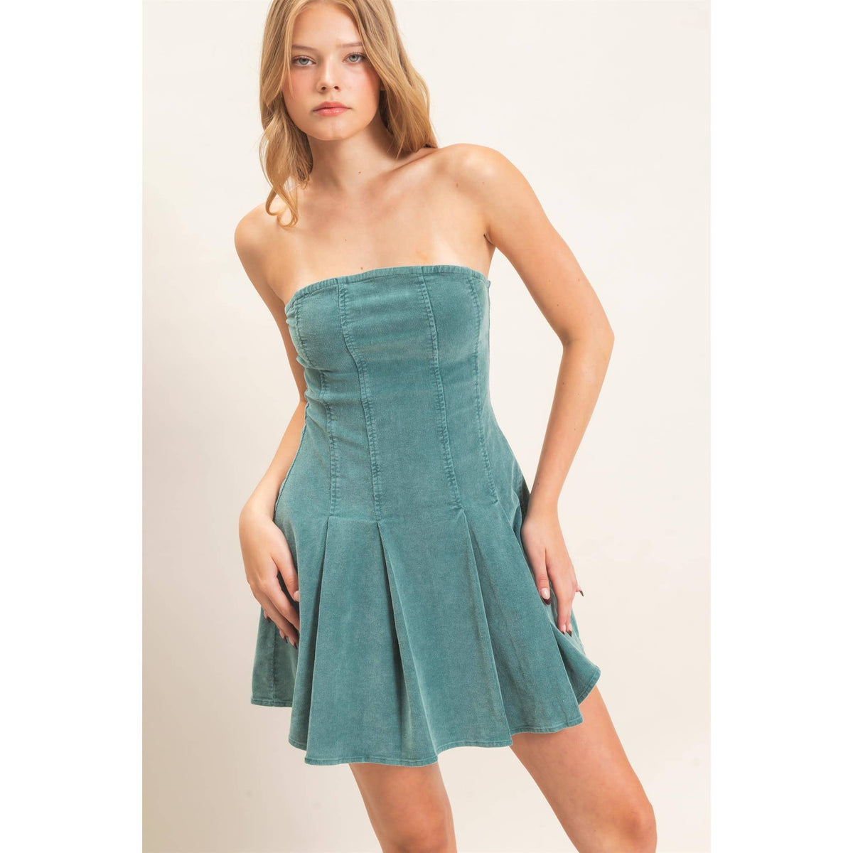 Strapless Mineral Wash Dress