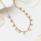 18K Gold PVD Stainless Steal Round Stone Dangle Necklace
