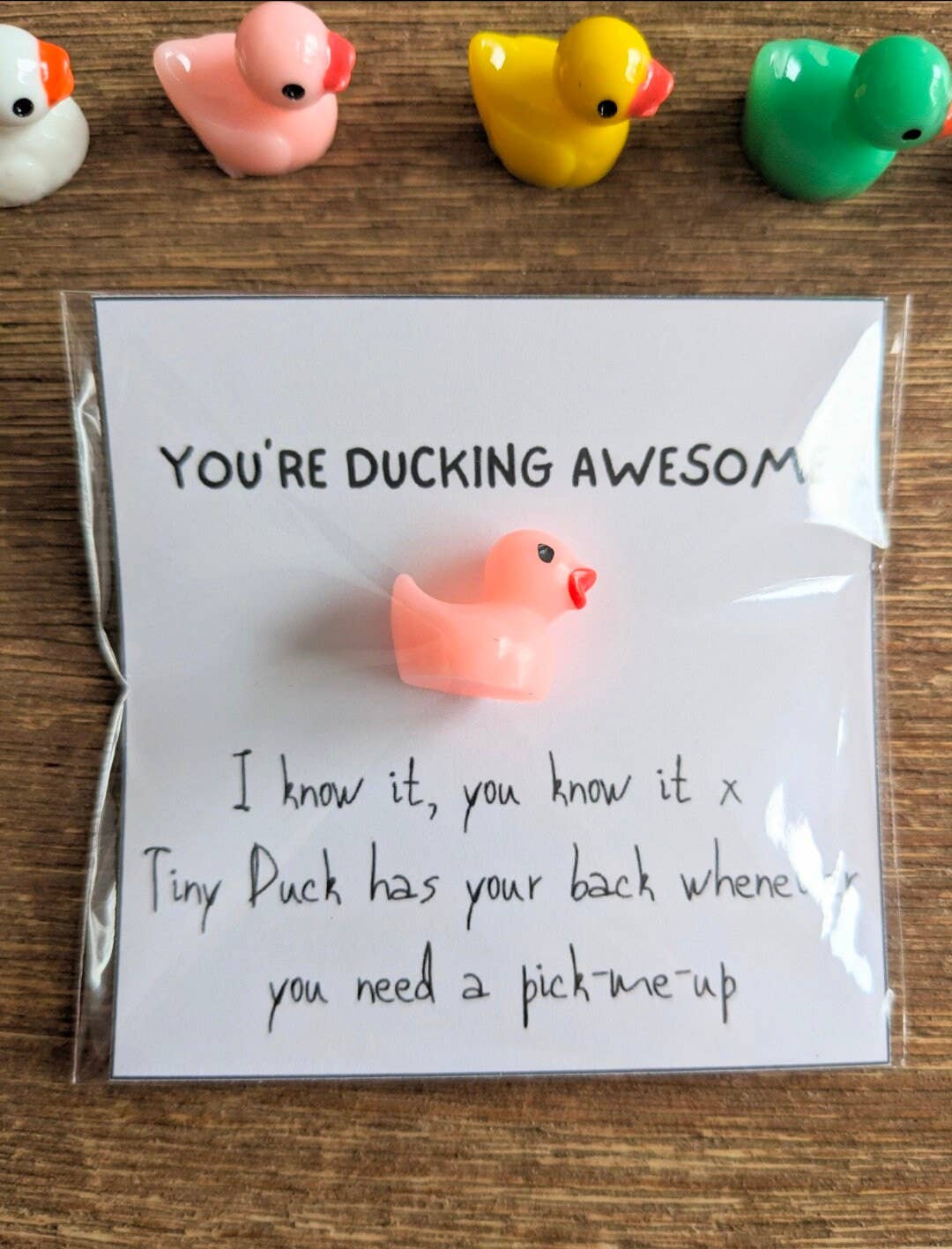Ducking Awesome Card & Duck Figurine with Message Option