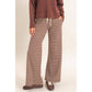 Low Rise Striped Waffle Knit Pants