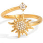 18K STAINLESS STEEL TARNISH FREE FLOWER RING | 40R139