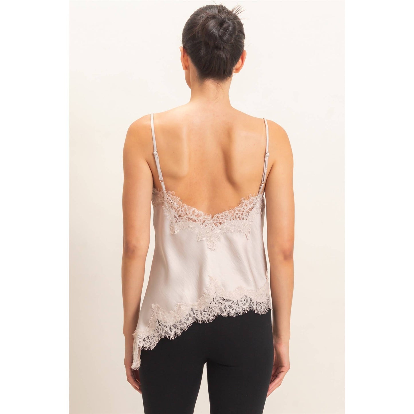 Asymmetrical Satin Lace Top