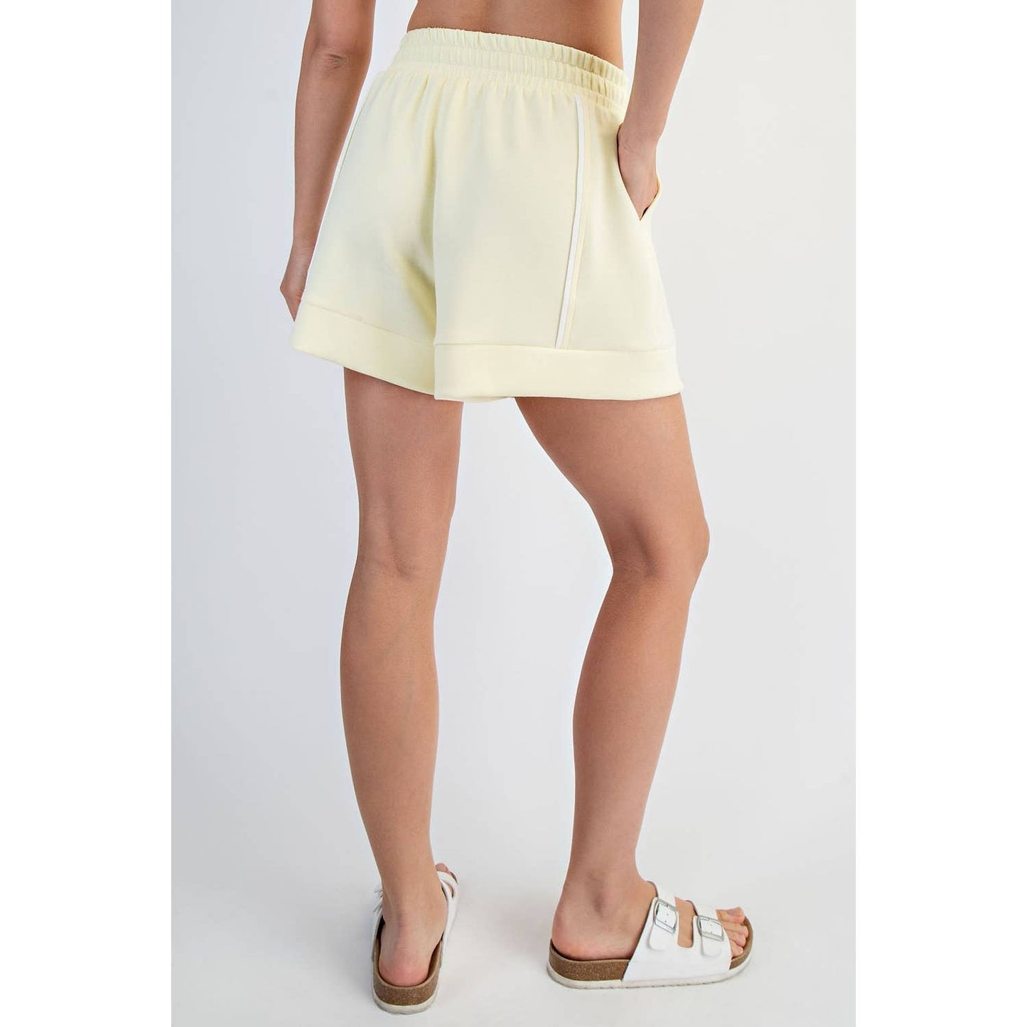 MODAL SCUBA FLAT PIPING A-LINE SHORTS