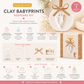 Clay Baby Prints Christmas Ornament Keepsake, Burlap, 2-Pack