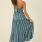 F4F72-W738 PRINTED MAXI DRESS WITH CUTOUT