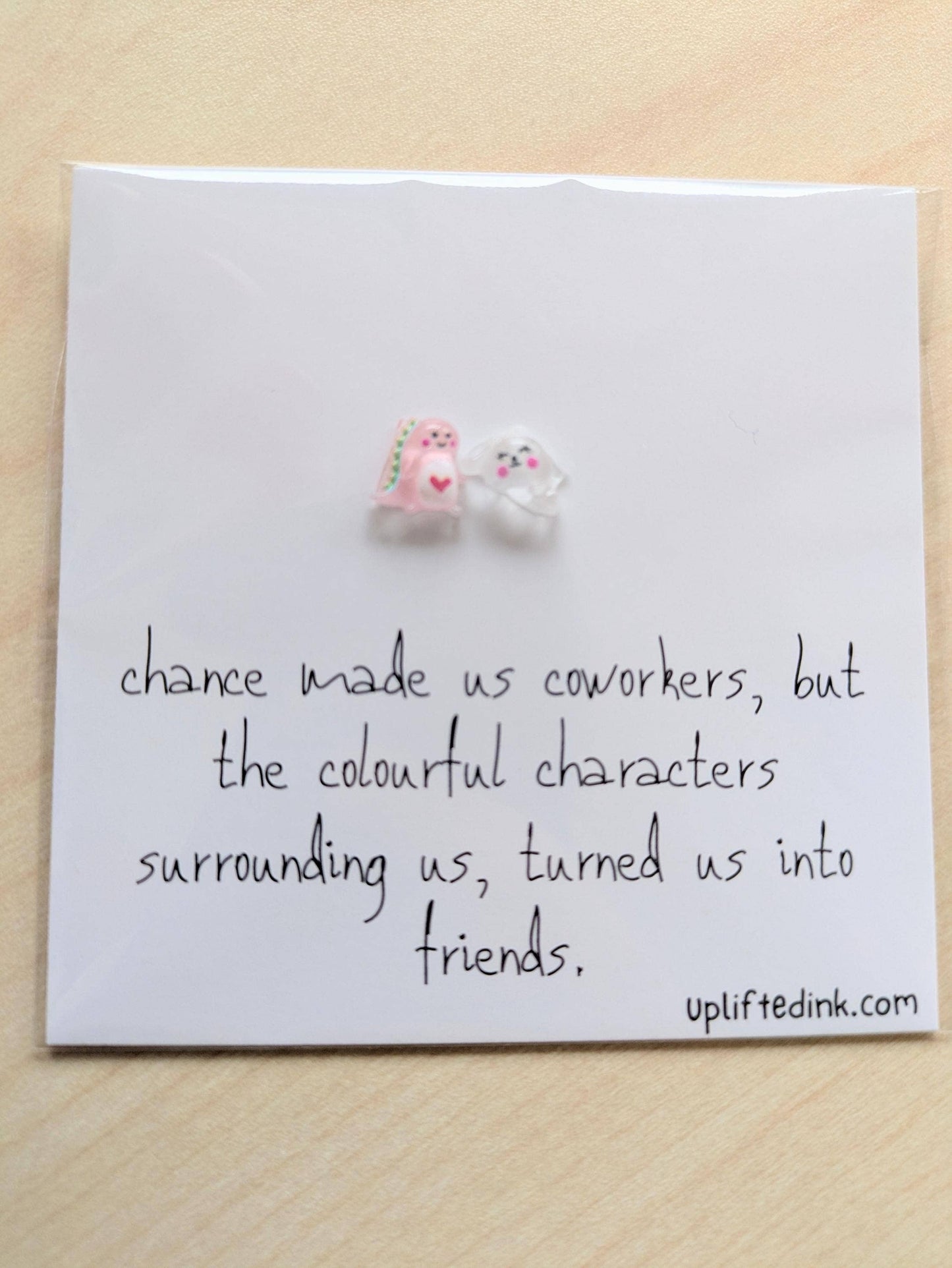 Coworker BFF Card with 2 Mini Figurines & Custom Message