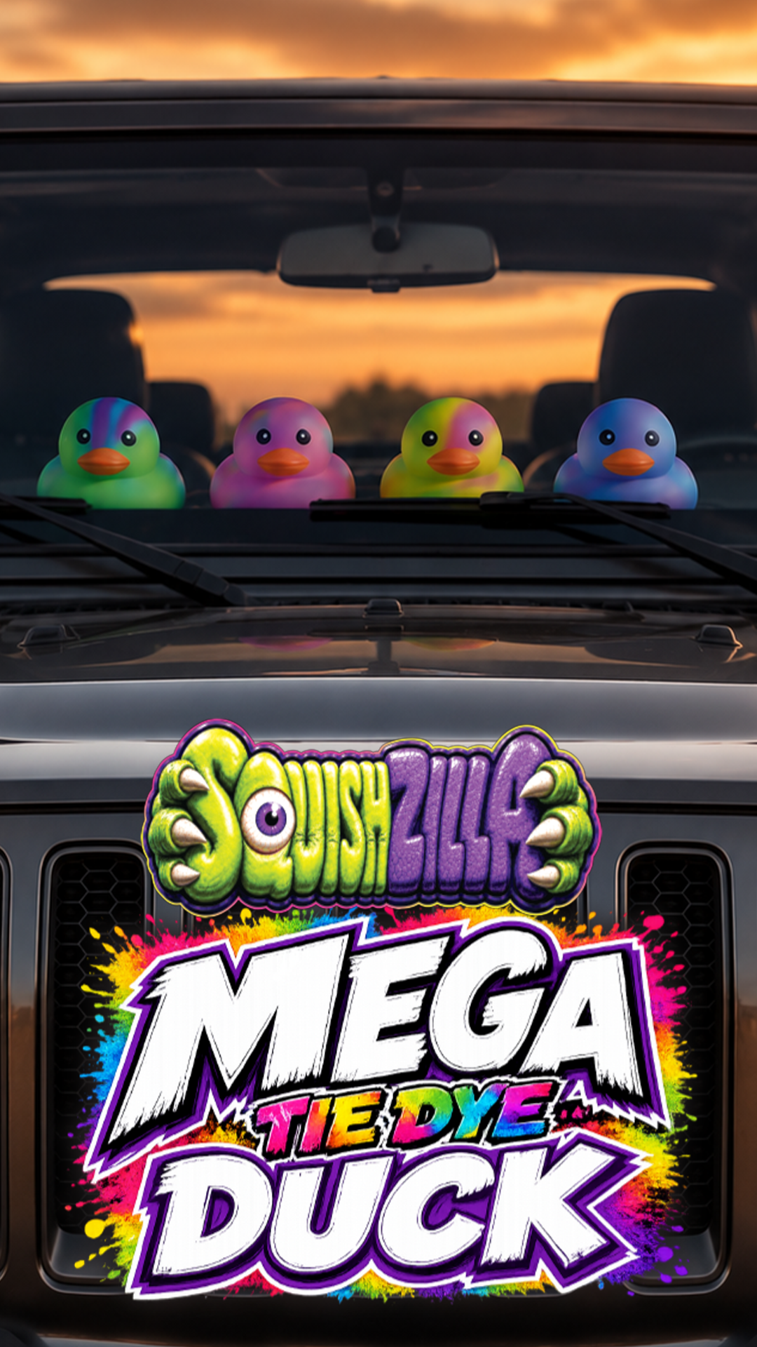 Fun Doh MEGA Squishy Tie Dye Duck Toy Variety - 8/Display