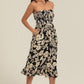C4F45-A920 SMOCKED BODICE STRAPLESS MIDI DRESS W POCKETS