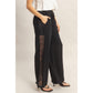 Lace Trim Wide Leg Pants