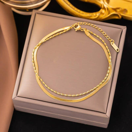 18K STAINLESS STEEL TARNISH FREE LAYERED BRACELET | 40B5208